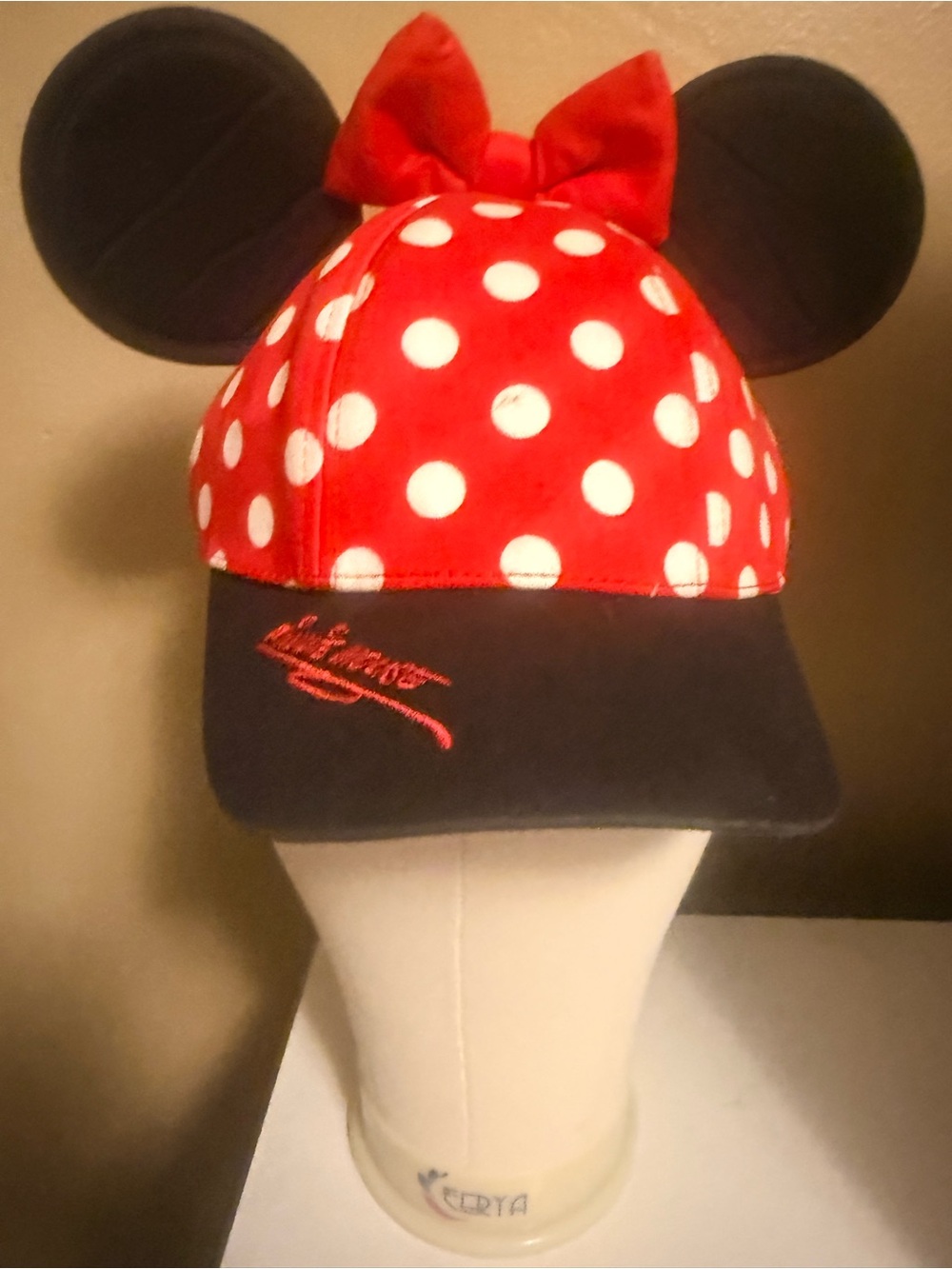 Disney Kids Minnie-Inspired Red Polka Dot Hat with Black Ears